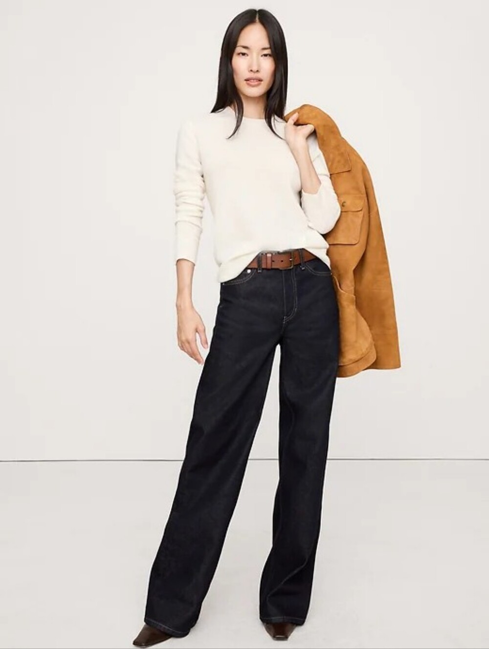 BANANA REPUBLIC Silk Mix Sweater In Cream